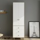 Modern Extendable White Mirrored Wardrobe Foldable Panel Bedroom Kitchen Furniture Traditional Plastic Home Clothes Storage