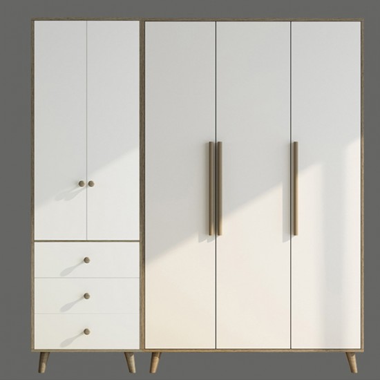 Modern Extendable White Mirrored Wardrobe Foldable Panel Bedroom Kitchen Furniture Traditional Plastic Home Clothes Storage