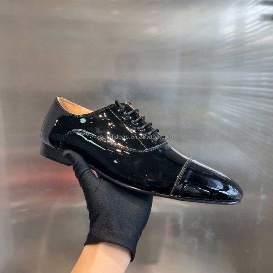 Largest 14 Leather Dress Shoes Logo Spike Glitter Loafers Leather Oxfords Shoes for Men's Black Velvet Oxford Shoes for Men