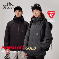 Mountain Series PELLIOT Outdoor Primaloft Gold 60g Cotton Clothes Unisex Winter New Windproof Hooded Lightweight Warm Jackets