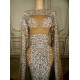 Transparent Mesh Sexy Casual Dress Crystal Fabric Rhinestone Dress Fashion Long Sleeve Casual Clothes for Ladies