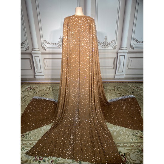 Transparent Mesh Sexy Casual Dress Crystal Fabric Rhinestone Dress Fashion Long Sleeve Casual Clothes for Ladies