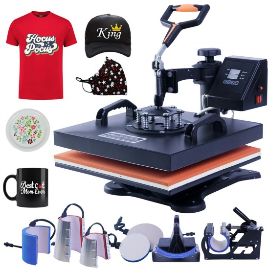 8 in 1 Combination Sublimation Hot Press T-shirt Heat Transfer Machine for Mugs/phone Cases/keychains