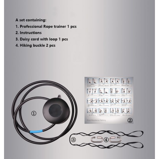 Suspension Endless Rope Trainer Core Power Training Hanging Easy and Exercise Home or Gym Resistance Magnetic Control 6 Levels