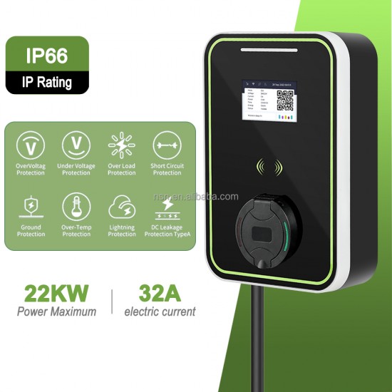 Socket Type AC EV Charger 22kw 11kw 7kw Home Use Smart Wallbox Charging Station Untethered Model With Bluetooth WIFI APP Control
