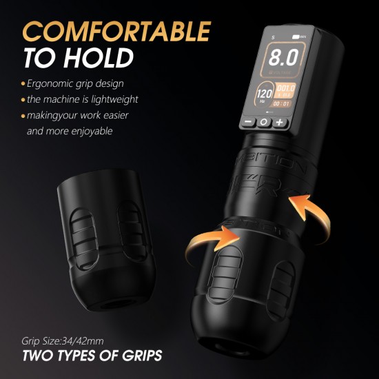 Ambition Soldier 270 S 2400mAh 4.0-4.5-5.0mm Stroke Tattoo Gun Brushless Motor Professional Wireless Rotary Tattoo Pen Machine