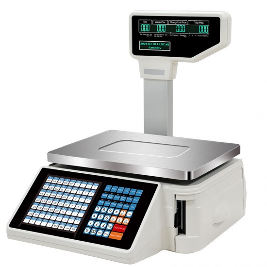 Label and Receipt Printing Scale 15kg Cash Register Barcode Printing Electronic Receipt Scale 30kg Digital Weighing Scale Arabic