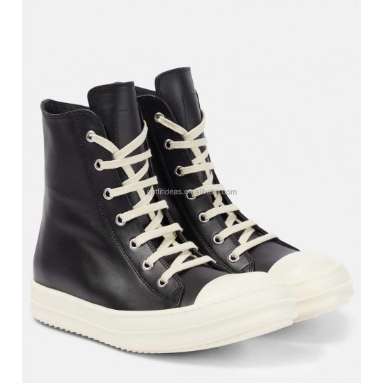 New With Box Calf Leather Unisex Men Trendy Sports Shoes Safety Climbing Hiking Boots Trolling Boots Leather High-Top Sneakers