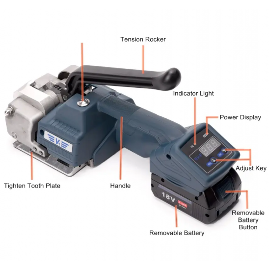 V1 Battery-Operated Strapping Tool Manufacturer's PP/PET Band Strapping Machine for Packaging