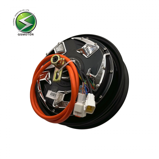 QSMOTOR 10 "V4 3000W Dual Hall 50H Improved Brushless DC Disc Brake Motor Suitable for Electric Motorcycles