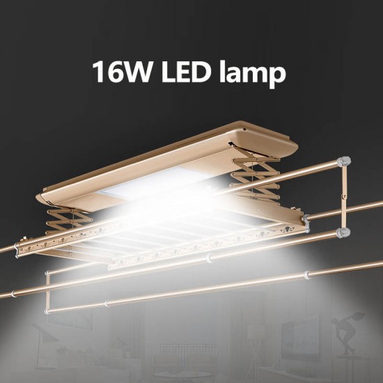 Smart Electronic Motorized Automatic Ceiling Hanging Dryer Lighting Included Clothes Drying Rack for Balcony Use
