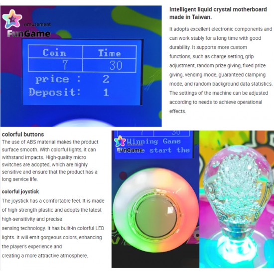 Multi Coin Acceptor Mini Claw Machine Kids Games Small Doll Crane Candy Machine Prize Catching Game Machine Plush Toy