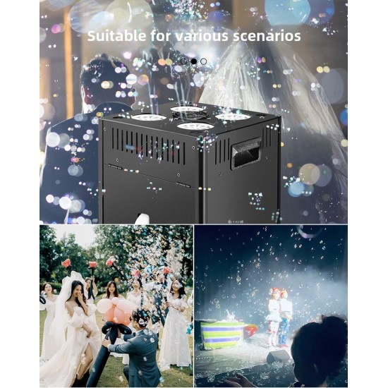 Patent-Design Wedding Stage Bubble Machine with DMX Control and Wireless Remote Newest Model Metal Material