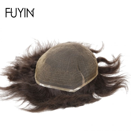 100% Density Hair Prosthesis Toupee for Men  Full French Lace Mens Human Hair Replacement Systems Breathable Toupee for Men