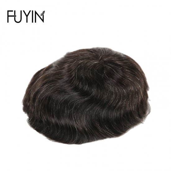 100% Density Hair Prosthesis Toupee for Men  Full French Lace Mens Human Hair Replacement Systems Breathable Toupee for Men