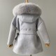 Factory Wholesale Winter Warm Toddler Knitted Cashmere Wool Coat With Fox Fur Collar and Cuffs Kids Cashmere Coat