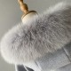 Factory Wholesale Winter Warm Toddler Knitted Cashmere Wool Coat With Fox Fur Collar and Cuffs Kids Cashmere Coat