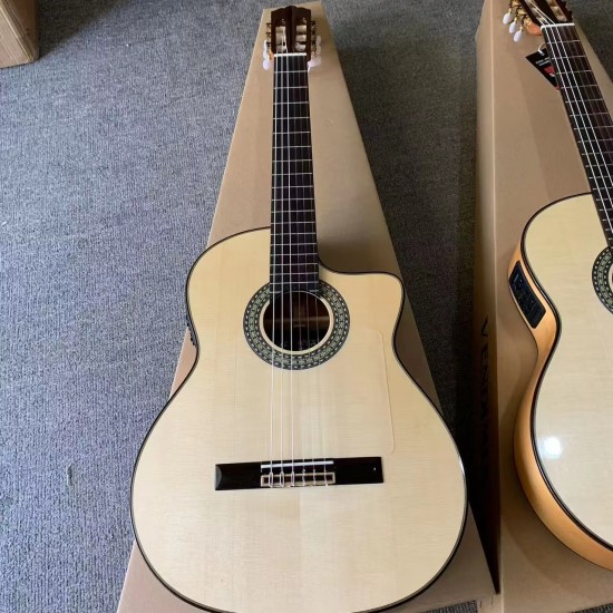 K-500CR/K-500CA High Quality Professional Spanish Flamenco Classic Guitar Handmade Solid Spruce Nylon Matt With Fishman PSY301