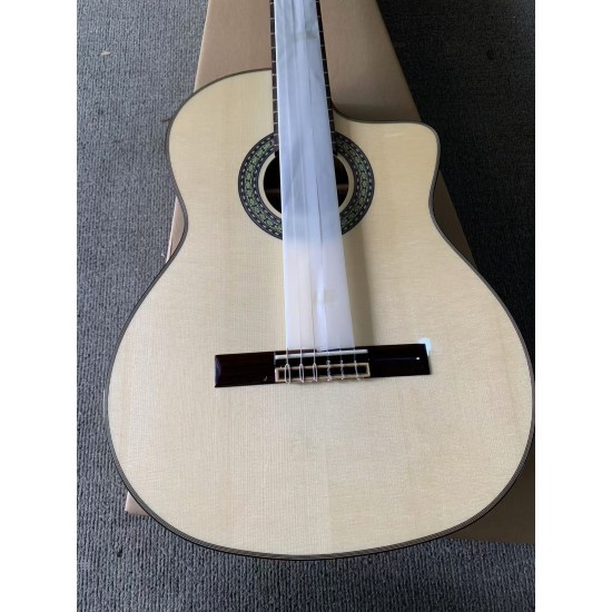 K-500CR/K-500CA High Quality Professional Spanish Flamenco Classic Guitar Handmade Solid Spruce Nylon Matt With Fishman PSY301