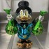 Customized Famous Cartoon Art Statue Fiberglass Colorful Duck with Money Bags  Sculpture Pop Statue for Home Decoration