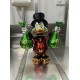 Customized Famous Cartoon Art Statue Fiberglass Colorful Duck with Money Bags  Sculpture Pop Statue for Home Decoration