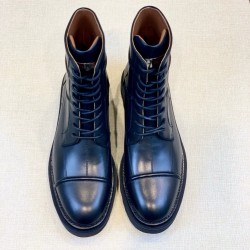 Custom High-End Genuine Leather Chelsea Boots Western Style Ankle-Length Lace-Up Closure Waterproof for Summer Winter Seasons