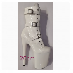 New 20cm European and American Pole Dance Model Catwalk Performance Shoes Low-top Patent Leather Short Boots