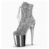 20cm Glitter Sequins Model Catwalk High Heels Stiletto Electroplated Bottom Short Boots Super High Heel Pole Dance Shoes