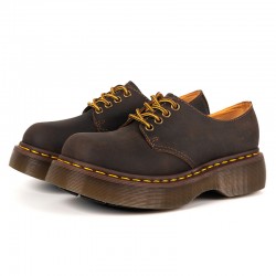 Dropshipping Custom Logo British Style Unisex Genuine Leather Vintage Boots Casual 5CM Thick Soled Cowhide Handmade Walking Shoe