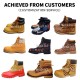 Dropshipping Custom Logo British Style Unisex Genuine Leather Vintage Boots Casual 5CM Thick Soled Cowhide Handmade Walking Shoe