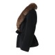 New Coming Women Wool Cashmere Coat Real Fur Collar Winter Trendy Wool Coat