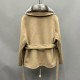 New Coming Women Wool Cashmere Coat Real Fur Collar Winter Trendy Wool Coat