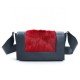 Fall Winter Fur Cross Body Bags Smooth Leather Hand Bags Leather Craft Female Purse Genuine Fur Custom Made Lady Handbag Red