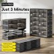 Jeko&Jeko 32 Pairs Size All Black Space Saving Household Items Storage Boxes & Bins Shoe Racks & Stands for Big Shoes