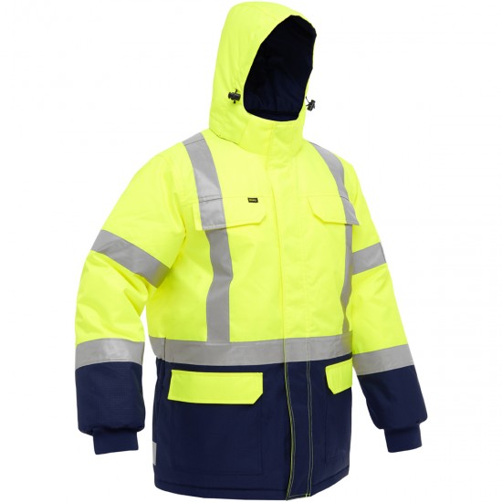 Men's High Visibility Reflective Extreme Cold Jacket Outdoor Working Jacket Pants Overalls for Adults for Hiking Yellow Orange