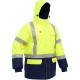 Men's High Visibility Reflective Extreme Cold Jacket Outdoor Working Jacket Pants Overalls for Adults for Hiking Yellow Orange