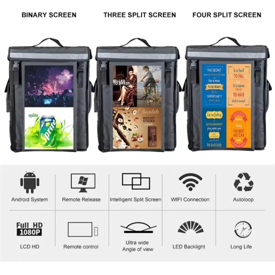 Custom Eal Prep Food Delivery Bag Meal Prep  Water-proof Riding Takeaway Ice Bags Plastic Pizza Bag