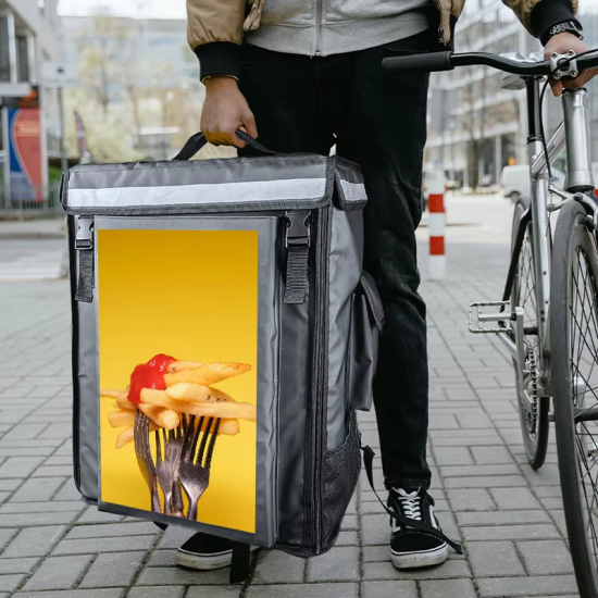 Custom Eal Prep Food Delivery Bag Meal Prep  Water-proof Riding Takeaway Ice Bags Plastic Pizza Bag