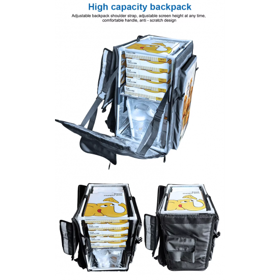 Custom Eal Prep Food Delivery Bag Meal Prep  Water-proof Riding Takeaway Ice Bags Plastic Pizza Bag