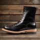 Durable Goodyear-Welted Stitch Down Rugged Style Monkey Boots Heritage Genuine Leather Moc Toe Boots for Men Shoes