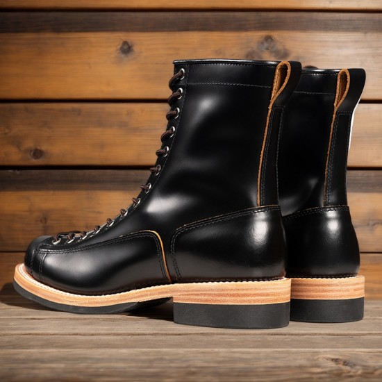 Durable Goodyear-Welted Stitch Down Rugged Style Monkey Boots Heritage Genuine Leather Moc Toe Boots for Men Shoes