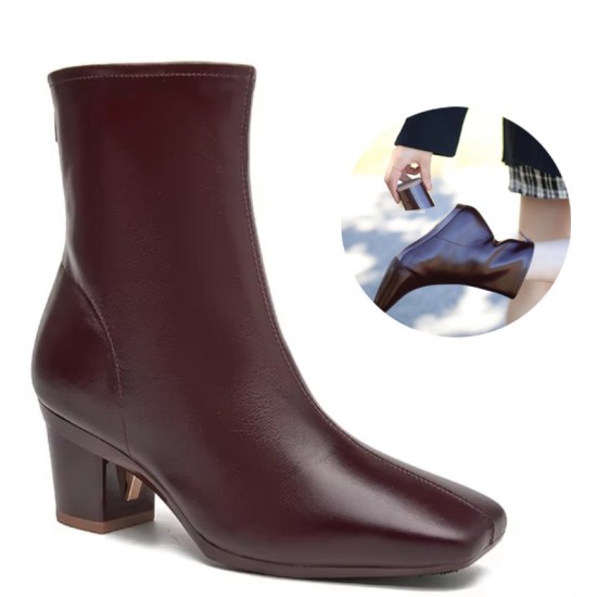 BABALA 2025 New Style Convertible Heels to Flats Shoes Heels Calf Leather Cowhide Ankle Boots Customized Heels to Flat Shoes