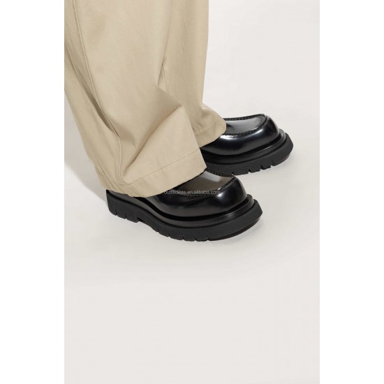 Smooth Calfskin New With Deep Calf Loafers for Men Lace-Up Dress Shoes Haddock All-Over Intrecciato Leather Loafers Derby Shoes