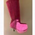 Wholesale Custom Hot Pink Big Toe Long Boots Winter Warm Genuine Leather Thin Heel Large Size Women Knee High Boots