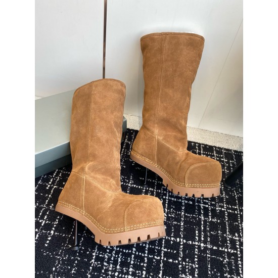 Wholesale Custom Hot Pink Big Toe Long Boots Winter Warm Genuine Leather Thin Heel Large Size Women Knee High Boots