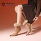 Winter Metal Cusp Women Shoes Rabbit Hair High Heel Genuine Leather Ankle Boots High Quality Sexy Brown Booties