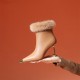 Winter Metal Cusp Women Shoes Rabbit Hair High Heel Genuine Leather Ankle Boots High Quality Sexy Brown Booties