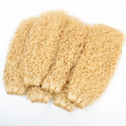 Salon High Quality Human Hair 613 Blonde Kinky Curly Deep Water Kinky Coily 613 Curly Hair Weft  for Full Head