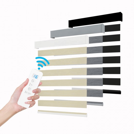 Day and Night Double Wireless Smart zebra Blinds Alexa Compatibility Lightproof Motorized Zebra Roller Blinds for windows