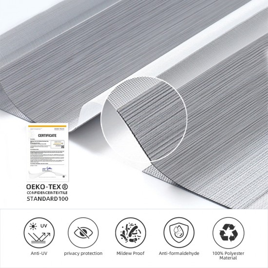 Day and Night Double Wireless Smart zebra Blinds Alexa Compatibility Lightproof Motorized Zebra Roller Blinds for windows